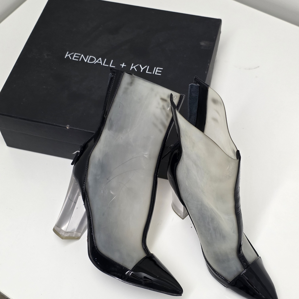 Kendall & Kylie Transparent & Black Heeled Boots